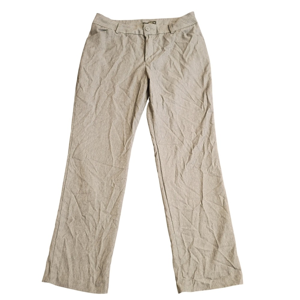 Lee Straight Leg Pants Womens 10 Medium Gray Relaxed Fit Wrinkle Free Trousers